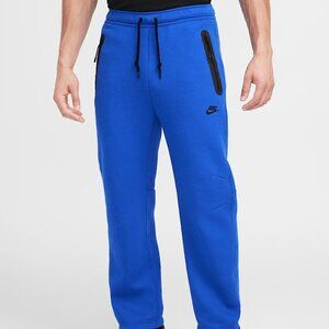 Nike Tech Men's Fleece Open-Hem Joggers Pants Blue HJ6533-480, Size XL (New)